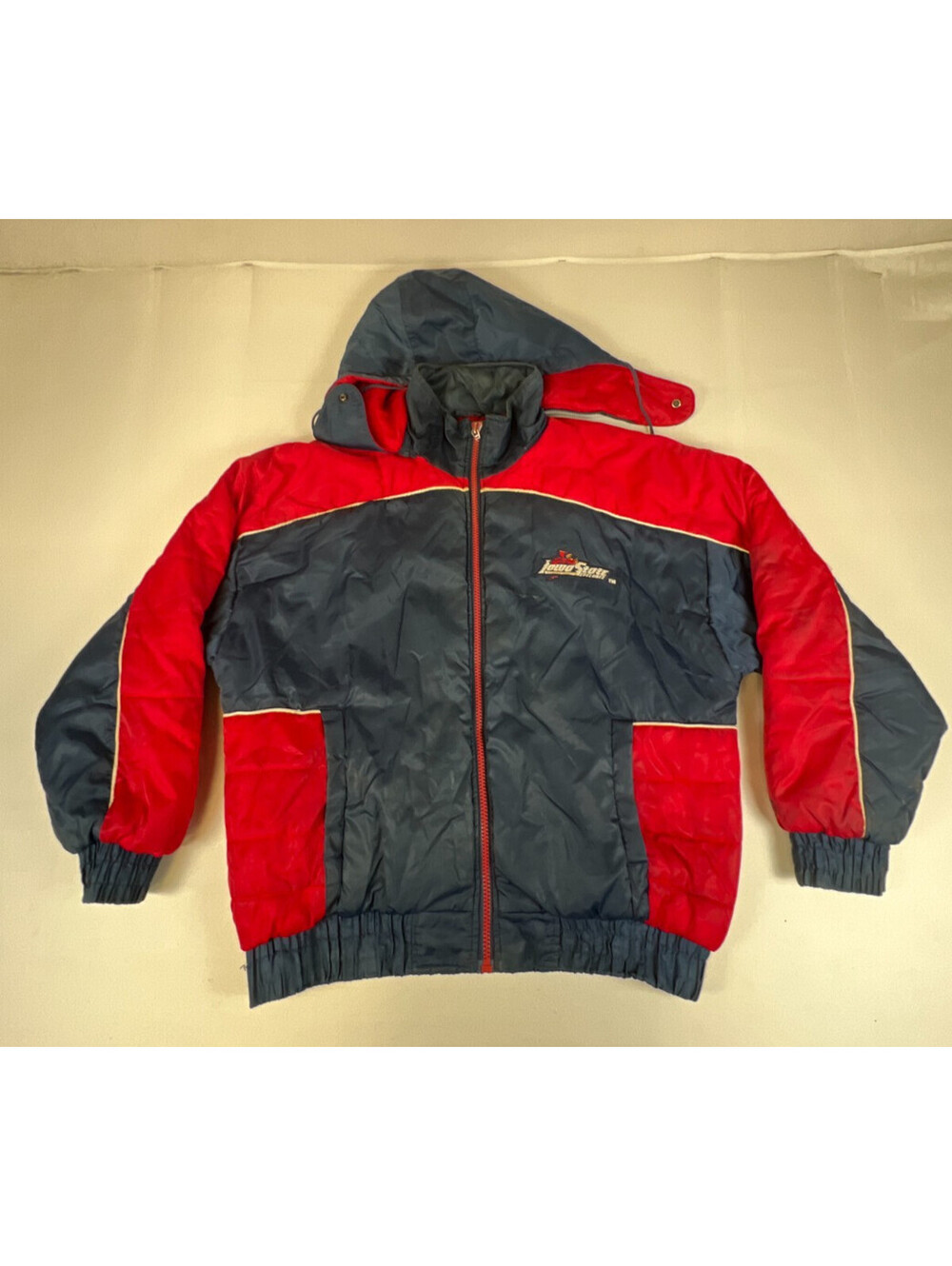 Vintage Pro Player Iowa State Cyclones Men Large Blue Red Puffer Winter Jacket